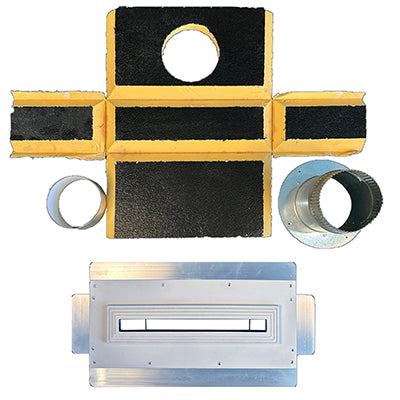 Linear Kit - 24" Length Diffuser + Plenum Box Frameless Mud-in Air Conditioning Vent Cover Diffuser Register for Drywall